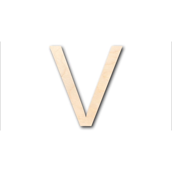 Unfinished Wood Arial Letter V Shape - Craft - up to 46" DIY 18" / 1/4"