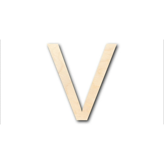 Unfinished Wood Arial Letter V Shape - Craft - up to 46" DIY 7" / 1/2"