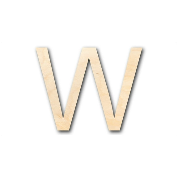 Unfinished Wood Arial Letter W Shape - Craft - up to 46" DIY 14" / 1/2"