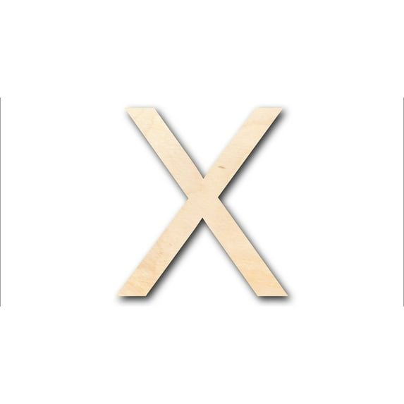 Unfinished Wood Arial Letter X Shape - Craft - up to 46" DIY 3" / 1/8"