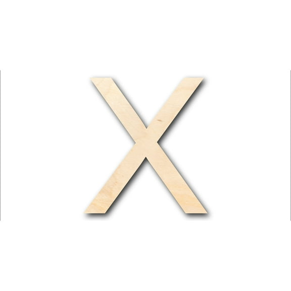 Unfinished Wood Arial Letter X Shape - Craft - up to 46" DIY 46" / 1/2"