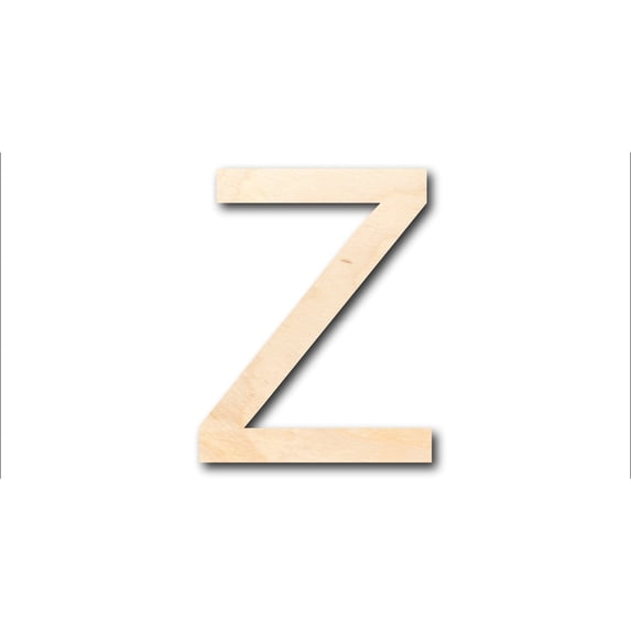 Unfinished Wood Arial Letter Z Shape - Craft - up to 46" DIY 6" / 1/4"