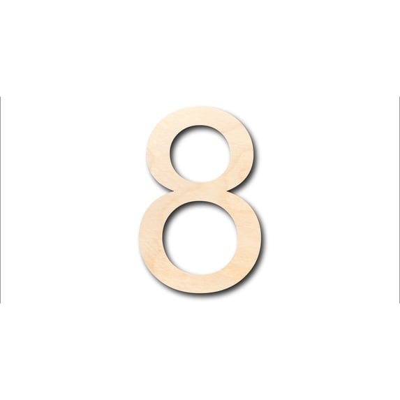 Unfinished Wood Arial Number 8 Shape - Craft - up to 46" DIY 20" / 1/8"