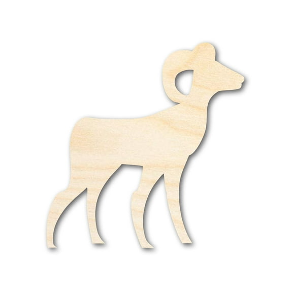 Unfinished Wood Aries Ram Shape - Zodiac Craft - up to 46" 4" / 1/8"