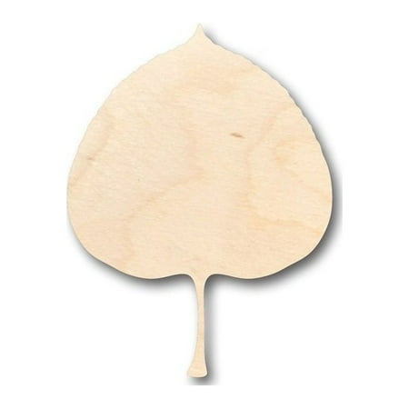 Unfinished Wood Aspen Leaf Shape - Craft - up to 46" DIY 3" / 1/8"