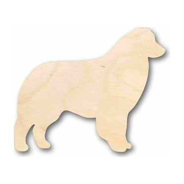 Unfinished Wood Australian Shepard Dog Silhouette - Craft- up to 46" DIY 3" / 1/8"