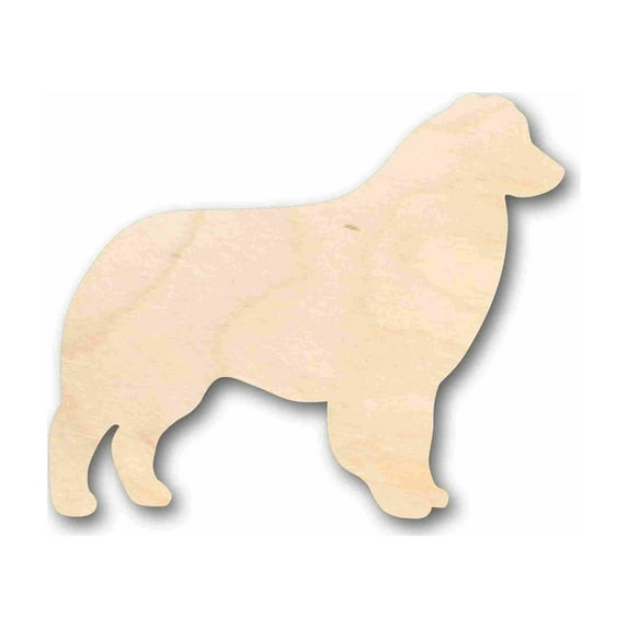 Unfinished Wood Australian Shepard Dog Silhouette - Craft- up to 46" DIY 6" / 1/2"