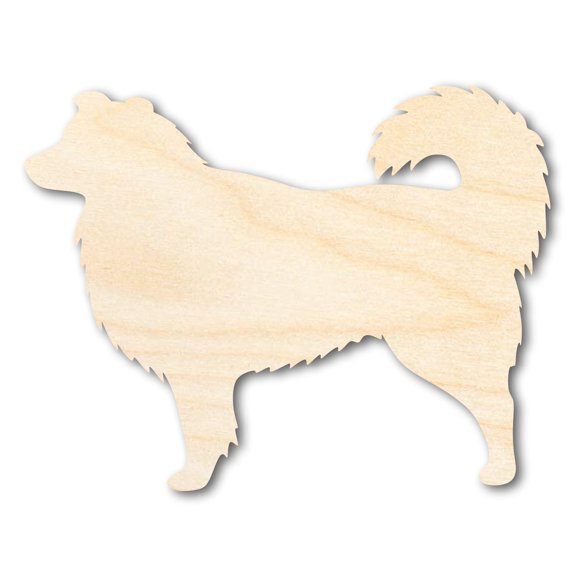 Unfinished Wood Australian Shepherd Shape | DIY Dog Craft Cutout 4" / 1/8"
