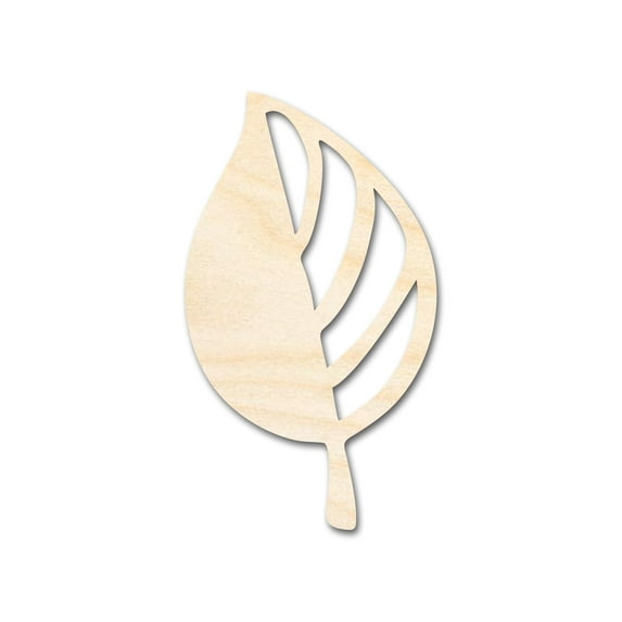 Unfinished Wood Autumn Leaf Shape | Craft Cutout 4" / 1/8"