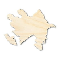 Unfinished Wood Azerbaijan Country Shape - Eastern Europe Craft - up to 46" DIY 8" / 1/4"