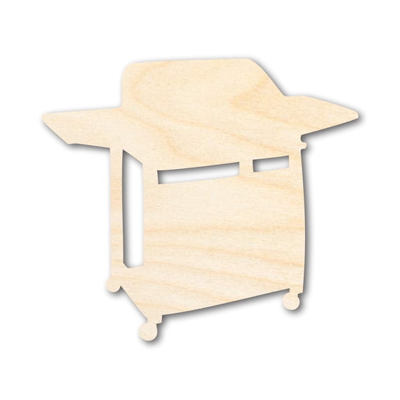 Unfinished Wood BBQ Grill Shape - Craft - up to 46" DIY 6" / 1/4"
