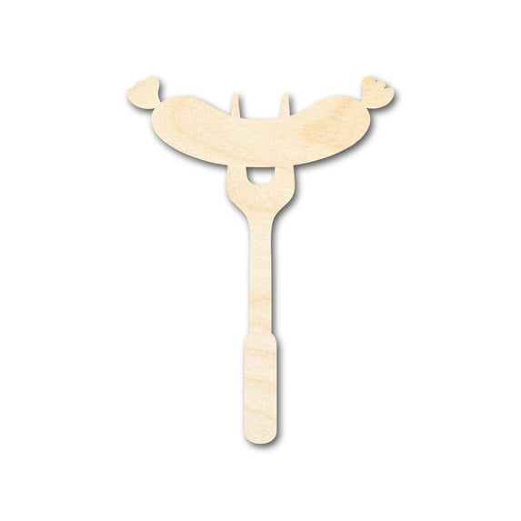 Unfinished Wood BBQ Sausage Shape | Craft Cutout | up to 46" DIY 36" / 3/4"