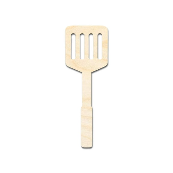 Unfinished Wood BBQ Slotted Turner Shape | Craft Cutout 12" / 1/8"