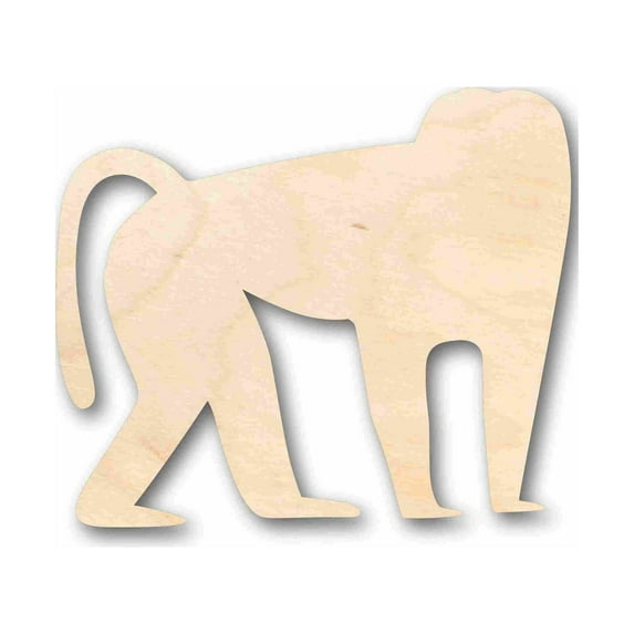 Unfinished Wood Baboon Silhouette - Craft- up to 46" DIY 18" / 1/8"