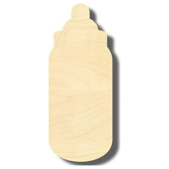 Unfinished Wood Baby Bottle Shape - Nursery Decor - Craft- up to 46" DIY 7" / 1/8"