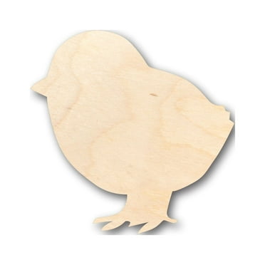 Unfinished Wood Baby Chick Shape - Craft - up to 46" DIY 10" / 1/2"