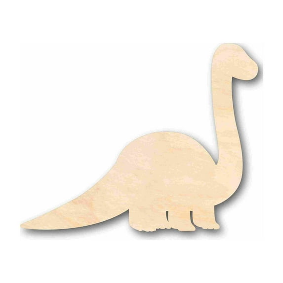 Unfinished Wood Baby Dinosaur Brontosaurus Silhouette - Craft- up to 46" DIY 8" / 1/2"