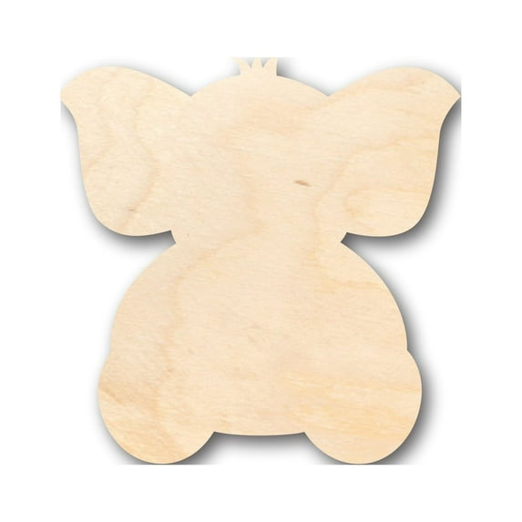 Unfinished Wood Baby Elephant Shape - Craft - up to 46" DIY 14" / 1/4"