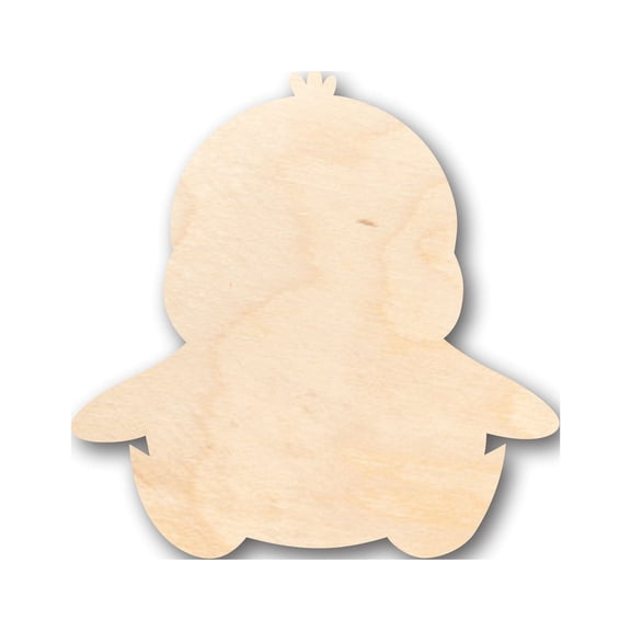 Unfinished Wood Baby Penguin Shape - Craft - up to 46" DIY 3" / 1/2"