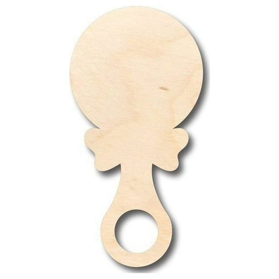 Unfinished Wood Baby Rattle Shape - Nursery Decor - Craft- up to 46" DIY 18" / 1/4"