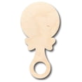 thumbnail image 1 of Unfinished Wood Baby Rattle Shape - Nursery Decor - Craft- up to 46" DIY 18" / 1/8", 1 of 3