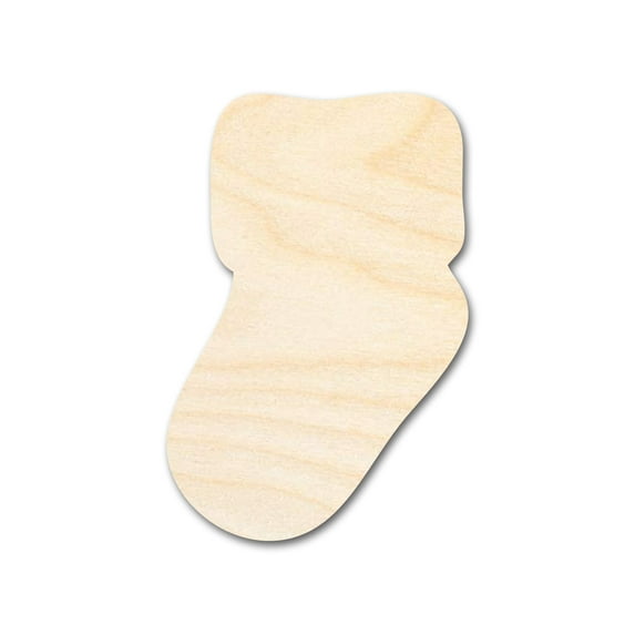 Unfinished Wood Baby Sock Shape 14" / 1/4"