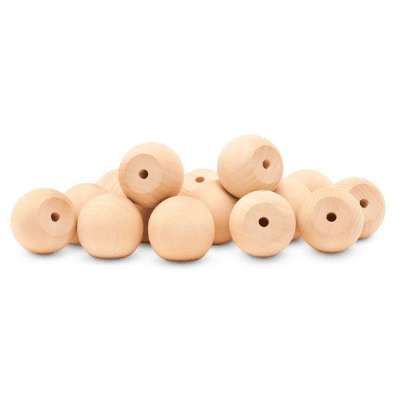 Unfinished Wood Ball Knobs 1-1/4 inch for Kitchen Cabinet Knobs, Drawer Knobs, Dresser Knobs and Crafts, Pack of 12, by Woodpeckers