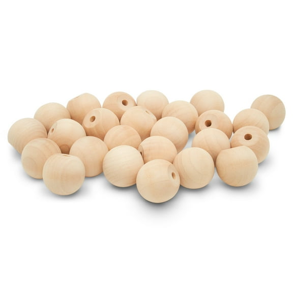 Unfinished Wood Ball Knobs 1 inch for Kitchen Cabinet Knobs, Drawer Knobs, Dresser Knobs and Crafts, Pack of 50, by Woodpeckers