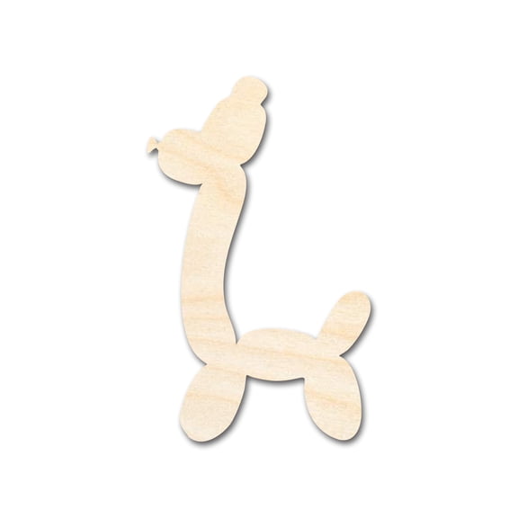 Unfinished Wood Balloon Giraffe Shape | DIY Craft Cutout 3" / 1/4"