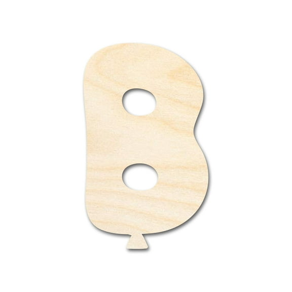 Unfinished Wood Balloon Letter B Shape 3" / 1/8"