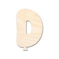 thumbnail image 1 of Unfinished Wood Balloon Letter D Shape | DIY Craft Cutout 10" / 3/4", 1 of 3