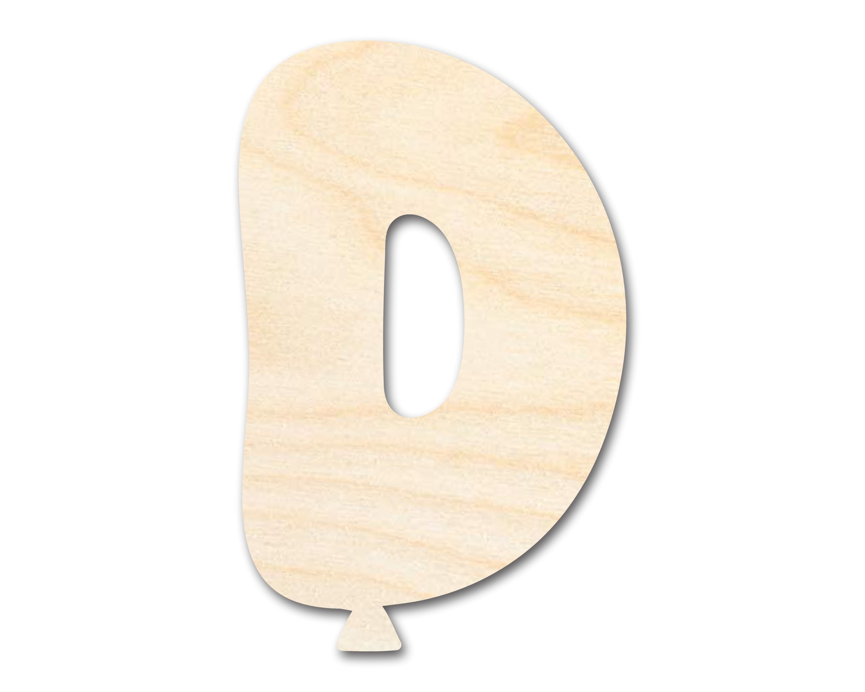 Unfinished Wood Balloon Letter D Shape | DIY Craft Cutout 14" / 3/4 ...