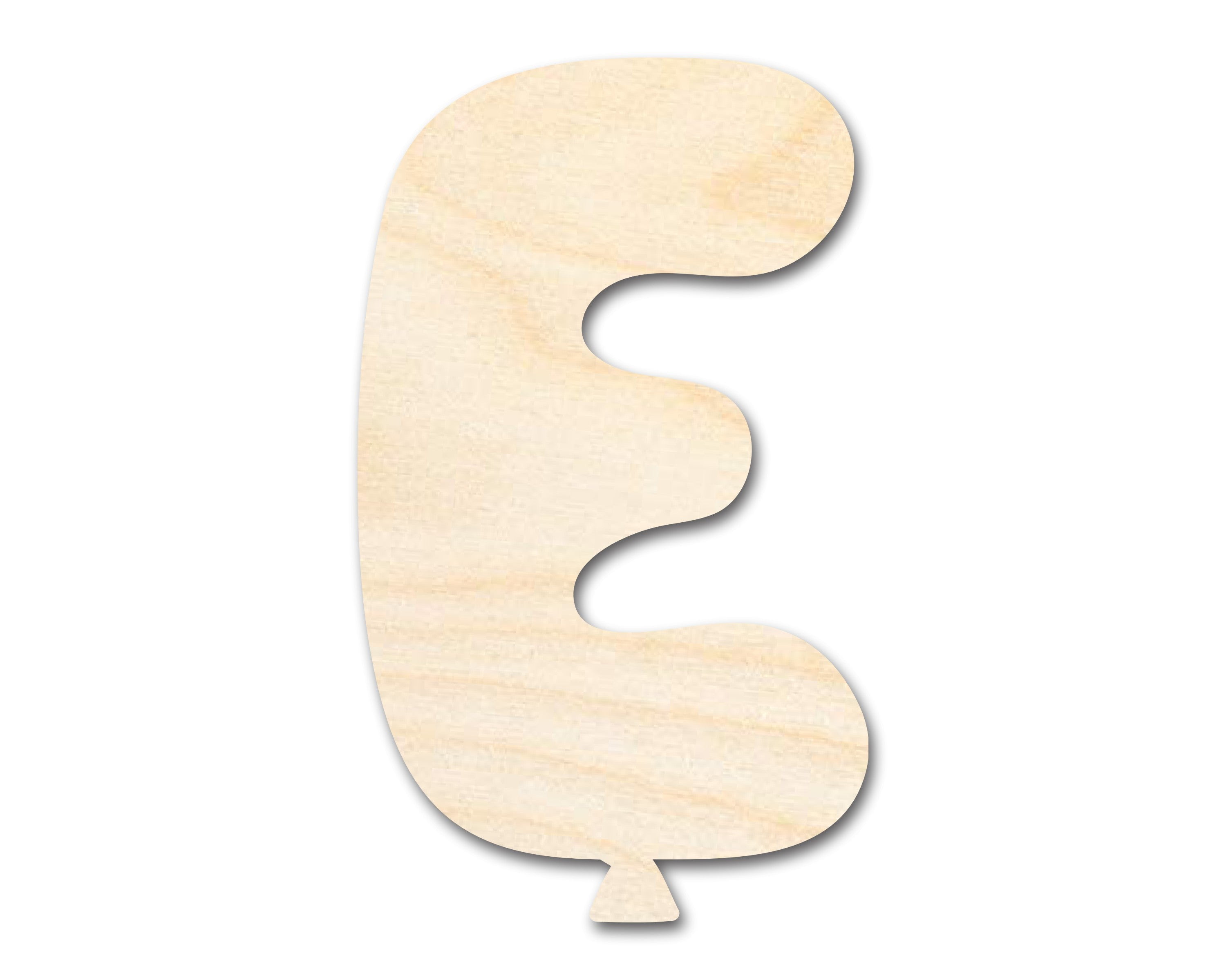 Unfinished Wood Balloon Letter E Shape | DIY Craft Cutout 18