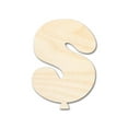 thumbnail image 1 of Unfinished Wood Balloon Letter S Shape 16" / 3/4", 1 of 3