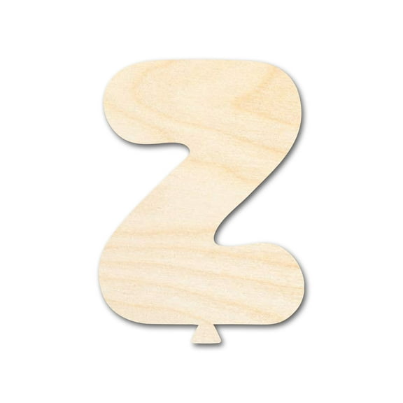 Unfinished Wood Balloon Letter Z Shape 5" / 1/4"