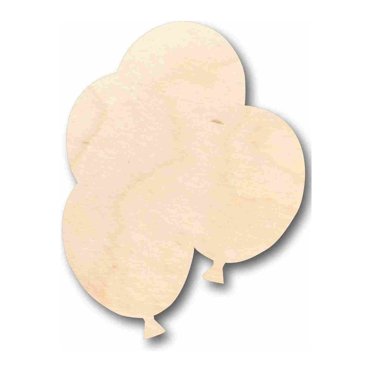 Unfinished Wood Balloon Silhouette - Craft- up to 46" DIY 7" / 1/8"