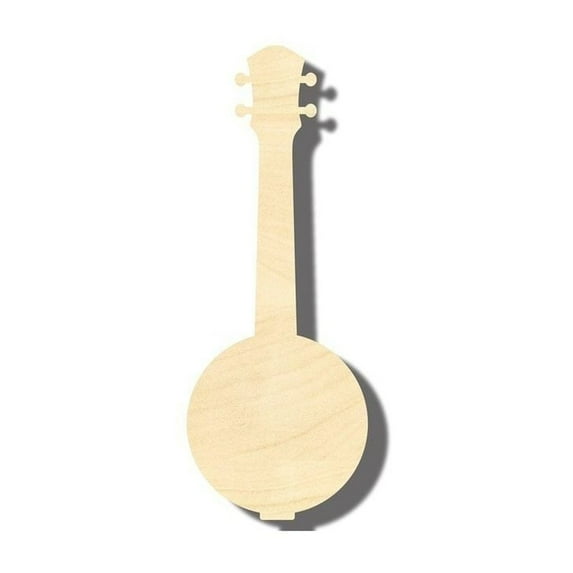 Unfinished Wood Banjo Shape - Craft - Music - up to 46" DIY 6" / 1/8"