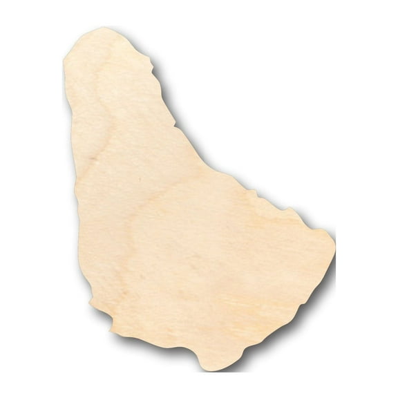 Unfinished Wood Barbados Shape - Craft - up to 46" DIY 4" / 1/2"