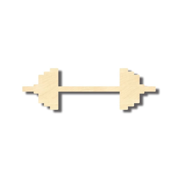Unfinished Wood Barbell Weights Shape - Craft - Music - up to 46" DIY 10" / 1/2"