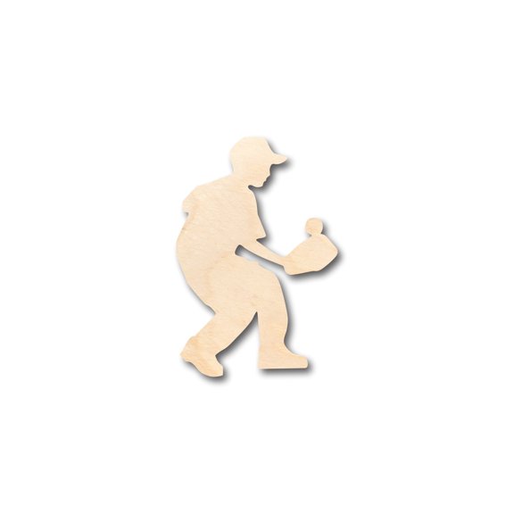 Unfinished Wood Baseball Catch Shape - Craft - up to 46" DIY 3" / 1/4"