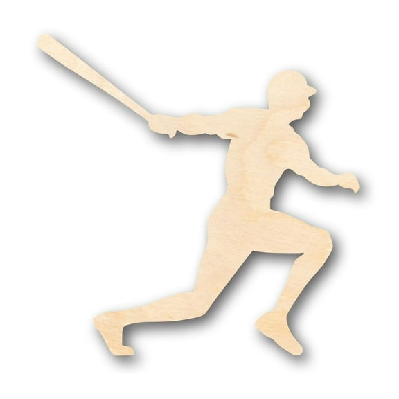Unfinished Wood Baseball Player Shape - Craft - up to 46" DIY 10" / 1/4"