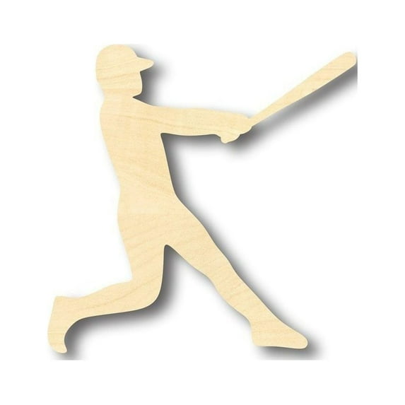 Unfinished Wood Baseball Player Shape - Sports - Kids Room Decor - up to 46" DIY 8" / 1/8"