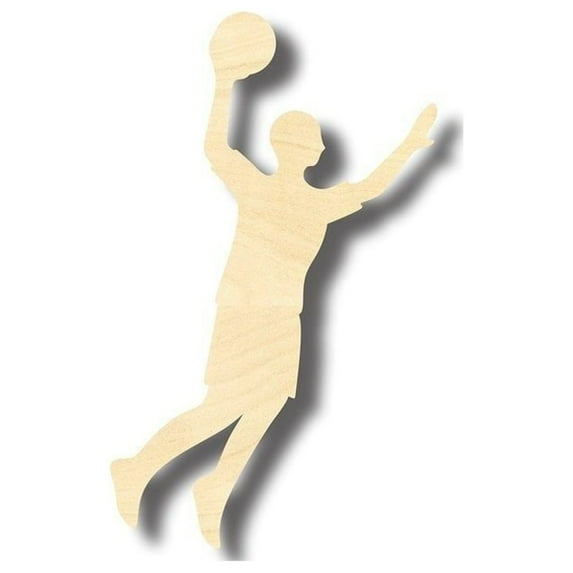 Unfinished Wood Basketball Player Shape - Sports - Kids Room Decor - up to 46" DIY 14" / 1"