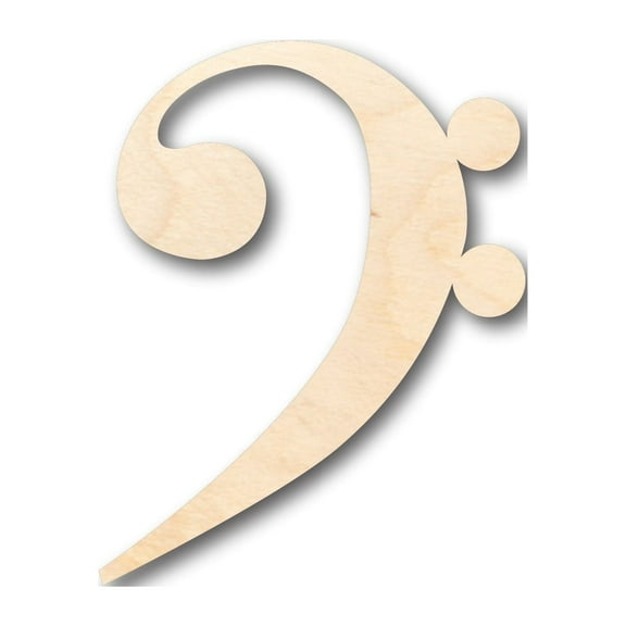 Unfinished Wood Bass Note Shape - Craft - up to 46" DIY 3" / 1/4"
