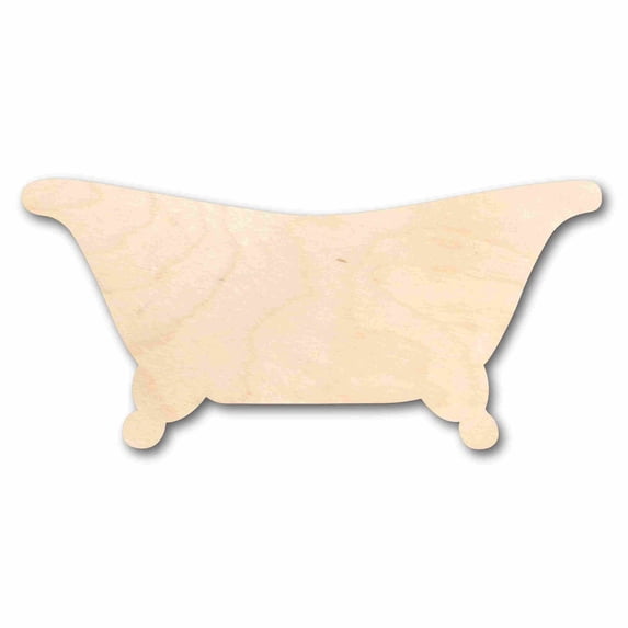 Unfinished Wood Bath Tub Silhouette - Craft- up to 46" DIY 10" / 1/2"