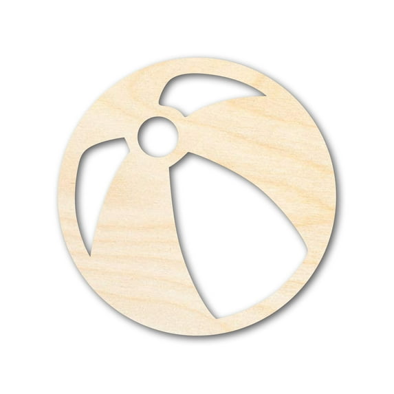 Unfinished Wood Beach Ball Shape | DIY Craft Cutout 24" / 1/8"