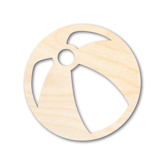 Unfinished Wood Beach Ball Shape | DIY Craft Cutout 3" / 1/2"