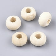 Unfinished Wood Beads Natural Wooden Beads Rondelle Old Lace 14~14.5x9mm Hole: 5.5~6mm