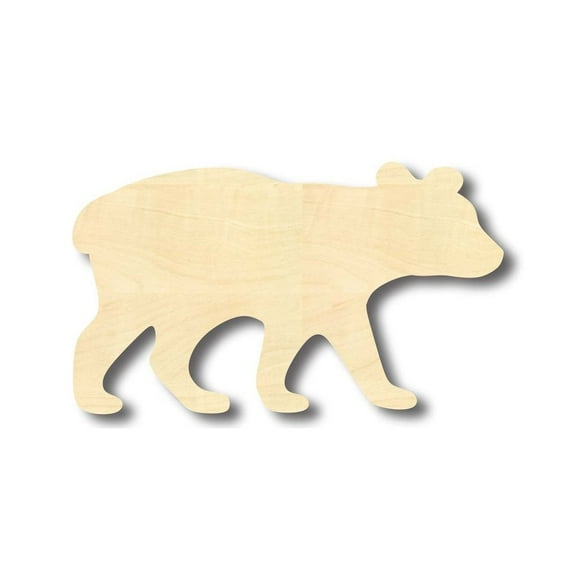Unfinished Wood Bear Cub Shape - Animal - Craft - up to 46" DIY 24" / 1/8"