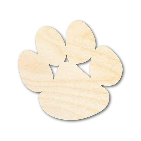 Unfinished Wood Bear Paw Shape - Craft - up to 46" 7" / 1/8"